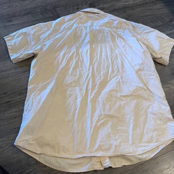 Columbia Mens XL Short Sleeve Button Down Shirt Beige Tan Cotton AM7619 Outdoor - Picture 3 of 8